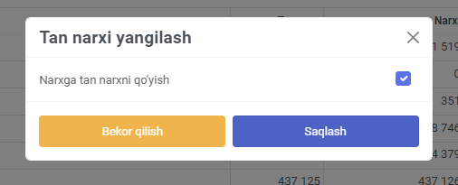 Change price modal